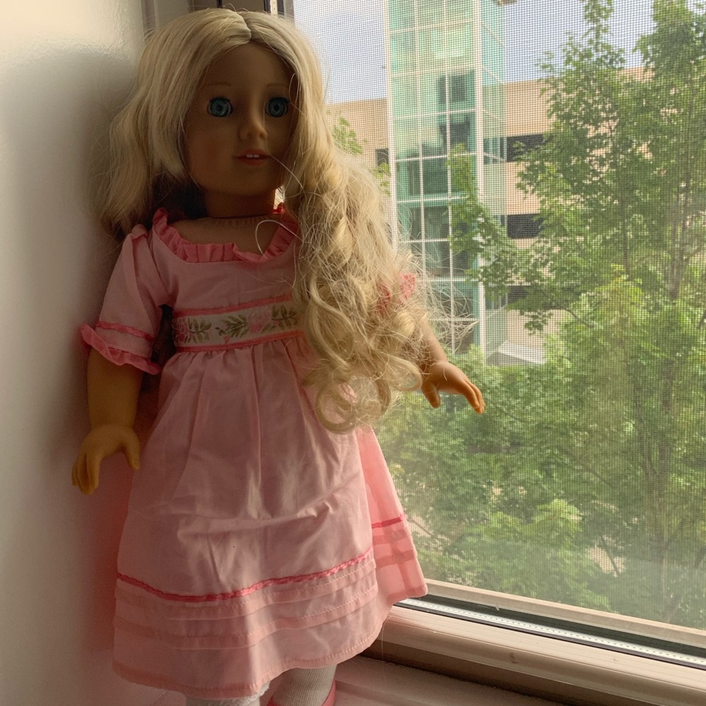 american girl caroline doll + outfit + coat & hat